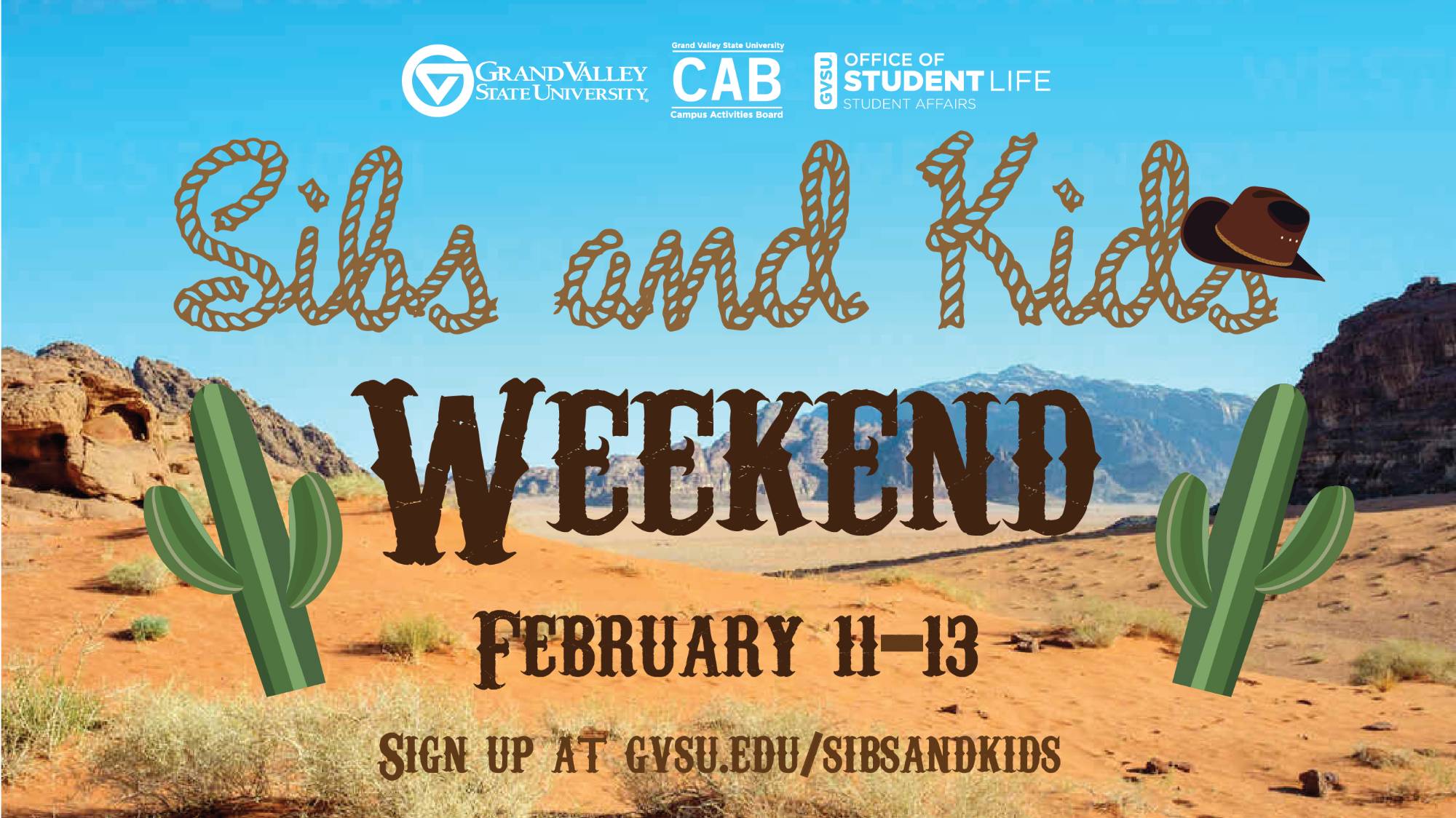 Sibs & Kids weekend graphic